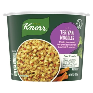 Knorr Pasta Sides No Artificial Flavors Teriyaki Noodles 100% Real Vegetables, 2.6 oz Regular Cup