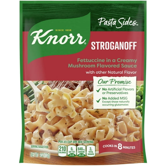 Knorr No Artificial Flavors Stroganoff Mushroom Fettuccine Pasta, 4 oz (Pack of 4)