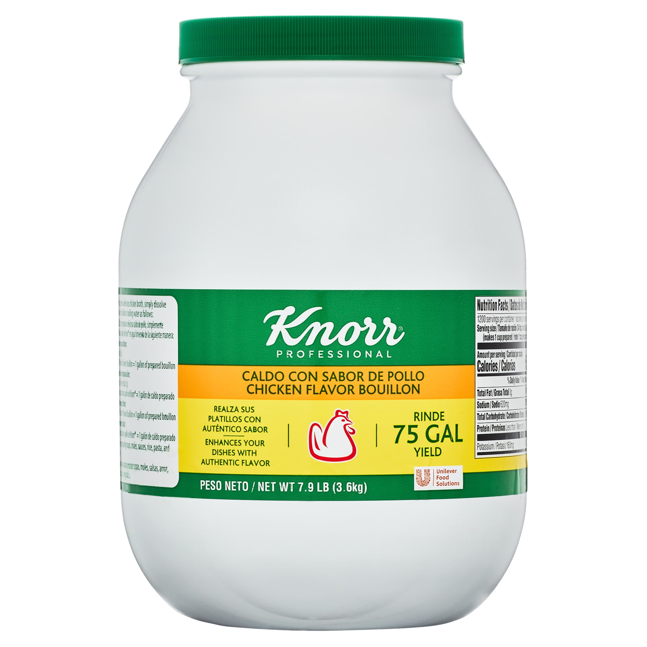 (4 pack) Knorr Shelf Stable Paste Chicken Bouillon, 7.9 lb Jar