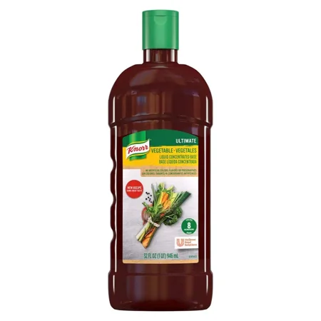 Knorr Professional Ultimate Vegetable Liquid Concentrated Stock Base Vegan, Gluten Free, No Artificial Flavors, Colors Or Preservatives, No Added Msg, 32 Oz, Pack Of 4