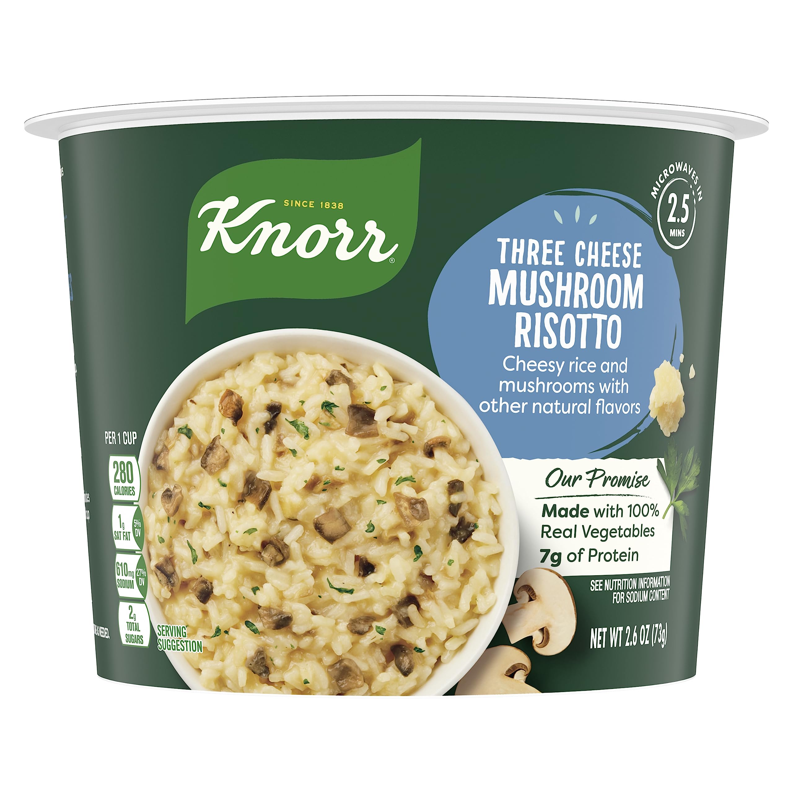 Knorr Rice Cup 3 Cheese Mushroom Risotto 8 Pack Delicious Rice Sides No