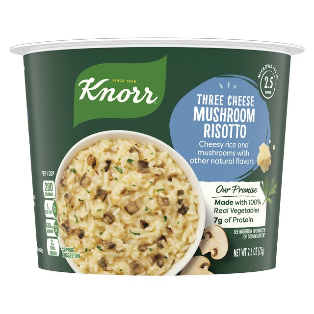 Knorr Rice Cup 3 Cheese Mushroom Risotto 8 Pack Delicious Rice Sides No