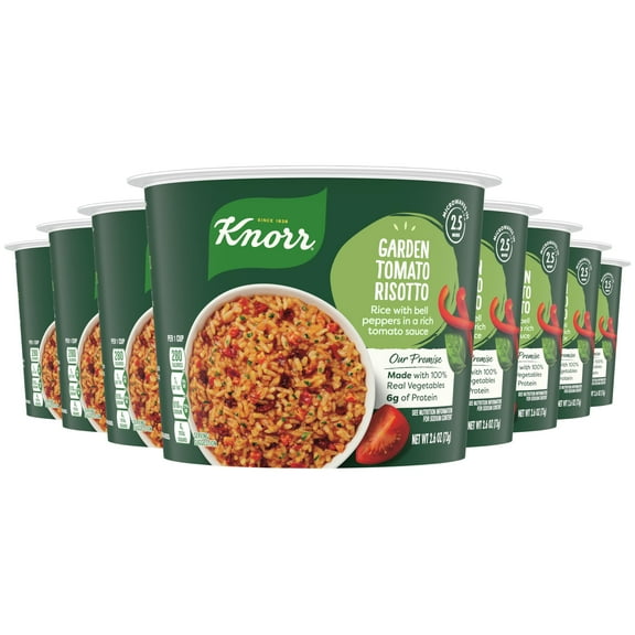 Knorr Rice Cup Garden Tomato Risotto 8 Ct Delicious Rice Dish No Artificial Flavors Or Preservatives 2.6 Oz Packaging May Vary