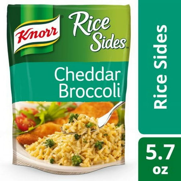 Knorr Rice Side Dish for Rich, Savoury Flavor Cheddar Broccoli No Artificial Preservatives 5.7 Oz (Pack of 8)