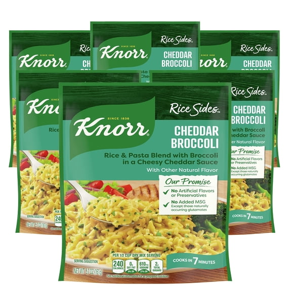 Knorr Rice Sides Cheddar Broccoli, 5.7 Ounce (Pack Of 6) Packaging May Vary