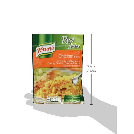 (12 pack) Knorr No Artificial Flavors Chicken Flavor Rice Cooks in 7 Minutes, 5.6 oz Regular Pouch