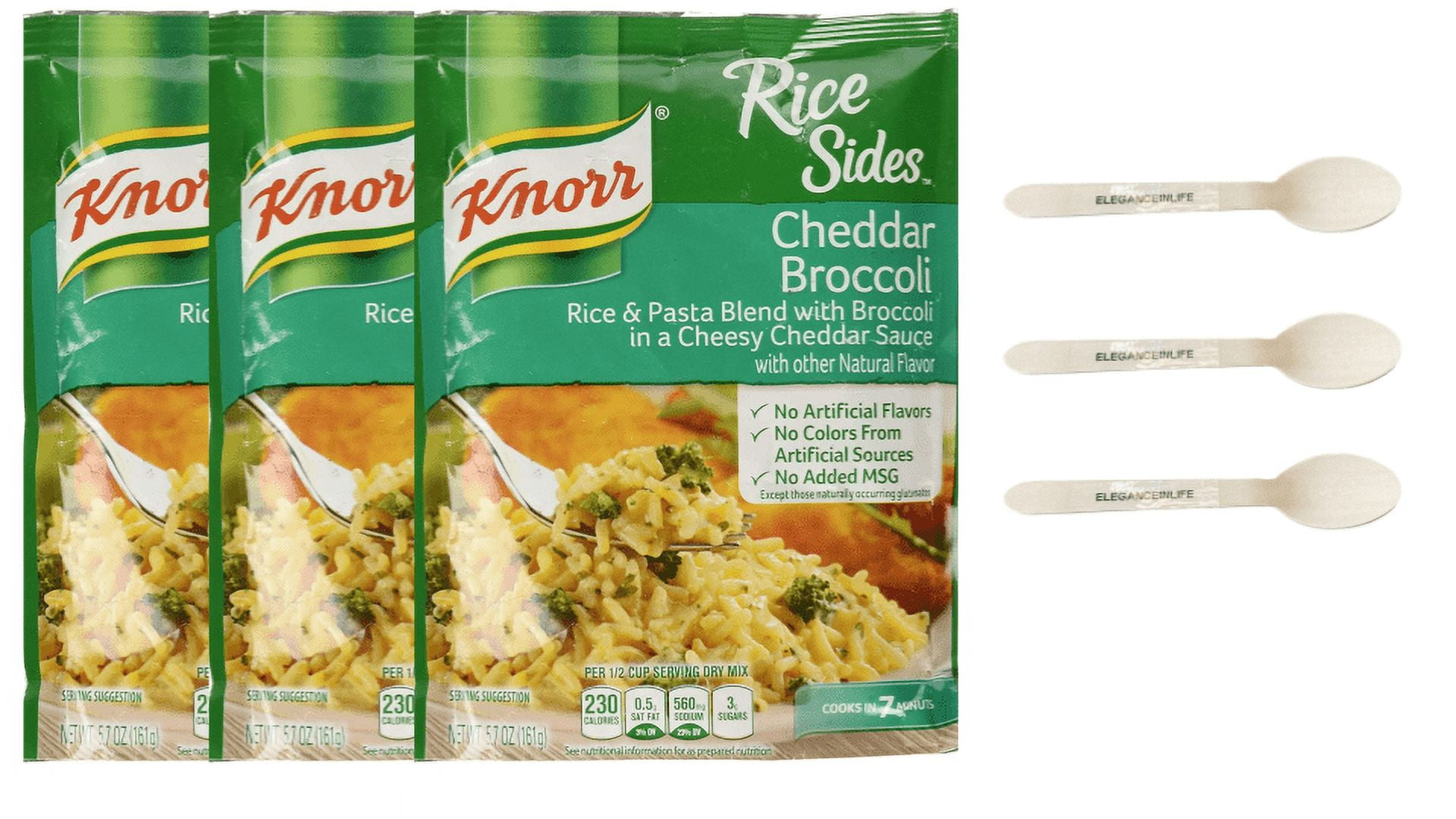 Knorr Rice Sides Dish, Cheddar Broccoli, 5.7 Oz, Pack Of 3 with 3pc