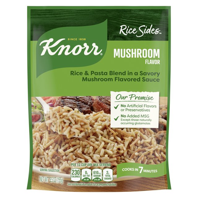 Knorr Rice Sides Mushroom Rice and Pasta Blend, Cooks in 7 Minutes, 5.5