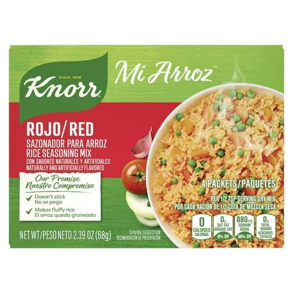 Knorr Rojo Red Rice Seasoning Mix, 2.39 oz 4 Count