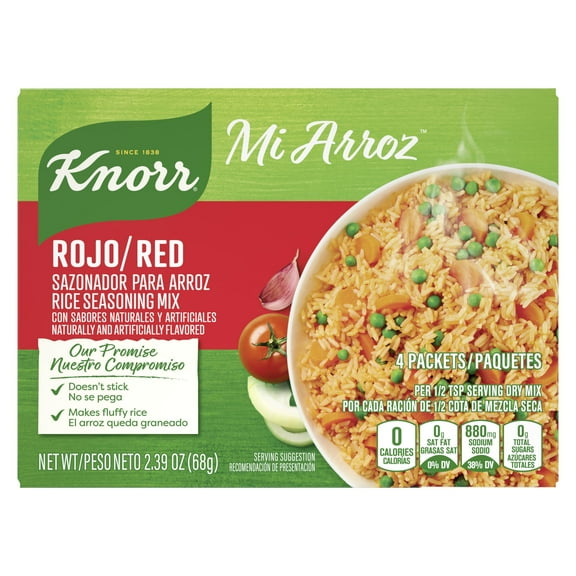 Knorr Rojo Red Rice Seasoning Mix, 2.39 oz 4 Count