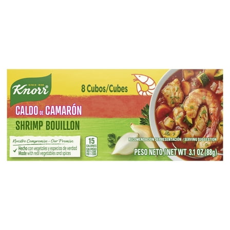 Knorr Shelf Stable Cubes Shrimp Bouillon, 3.1 oz, 8 Pack Box