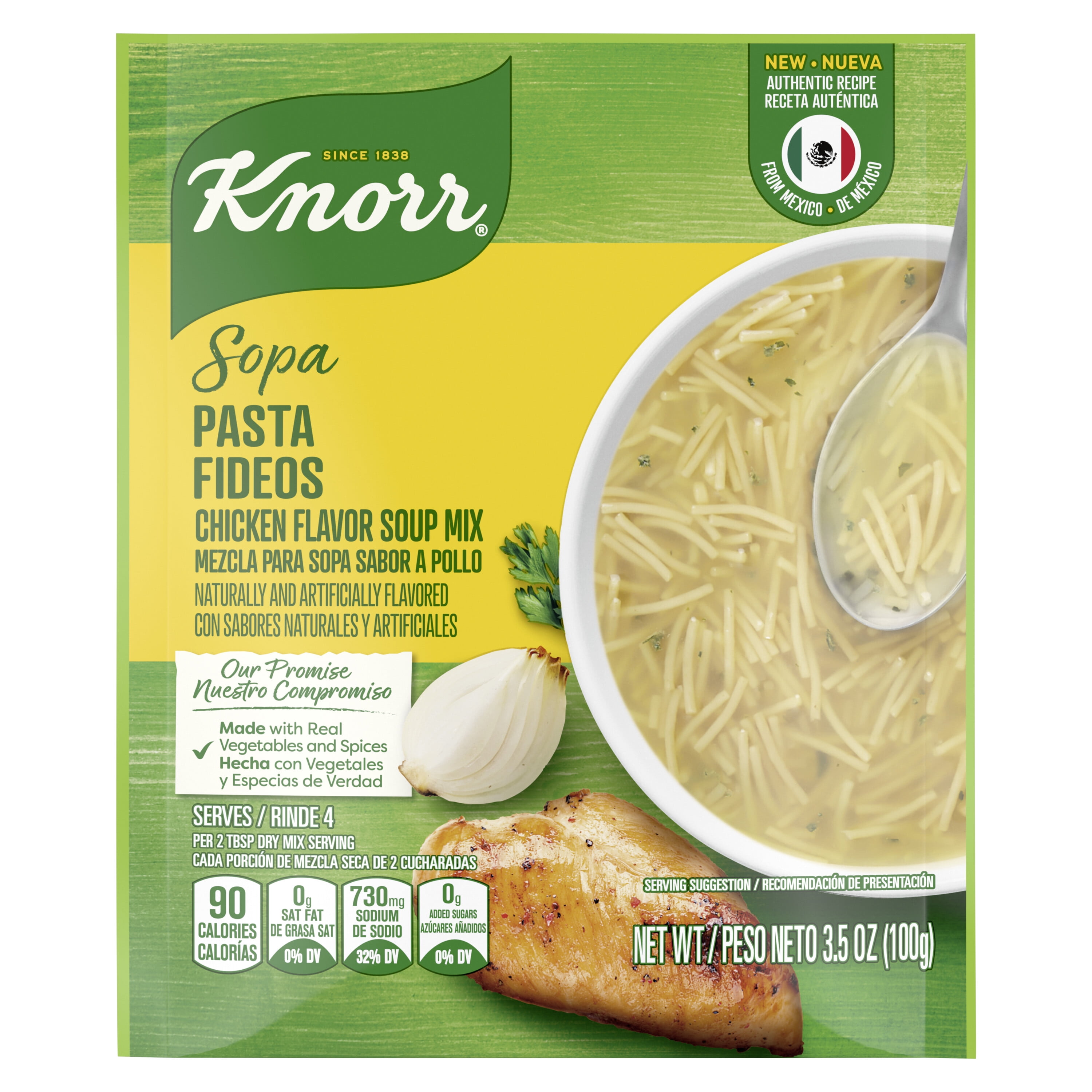 Knorr Sopa Chicken Noodle Pasta Soup Mix, 3.5 oz Pouch