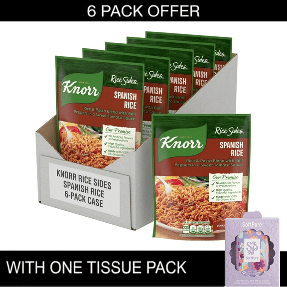 Knorr Spanish Parboiled Rice Cooks in 7 Minutes, No Artificial Flavors, 5.6 oz Regular