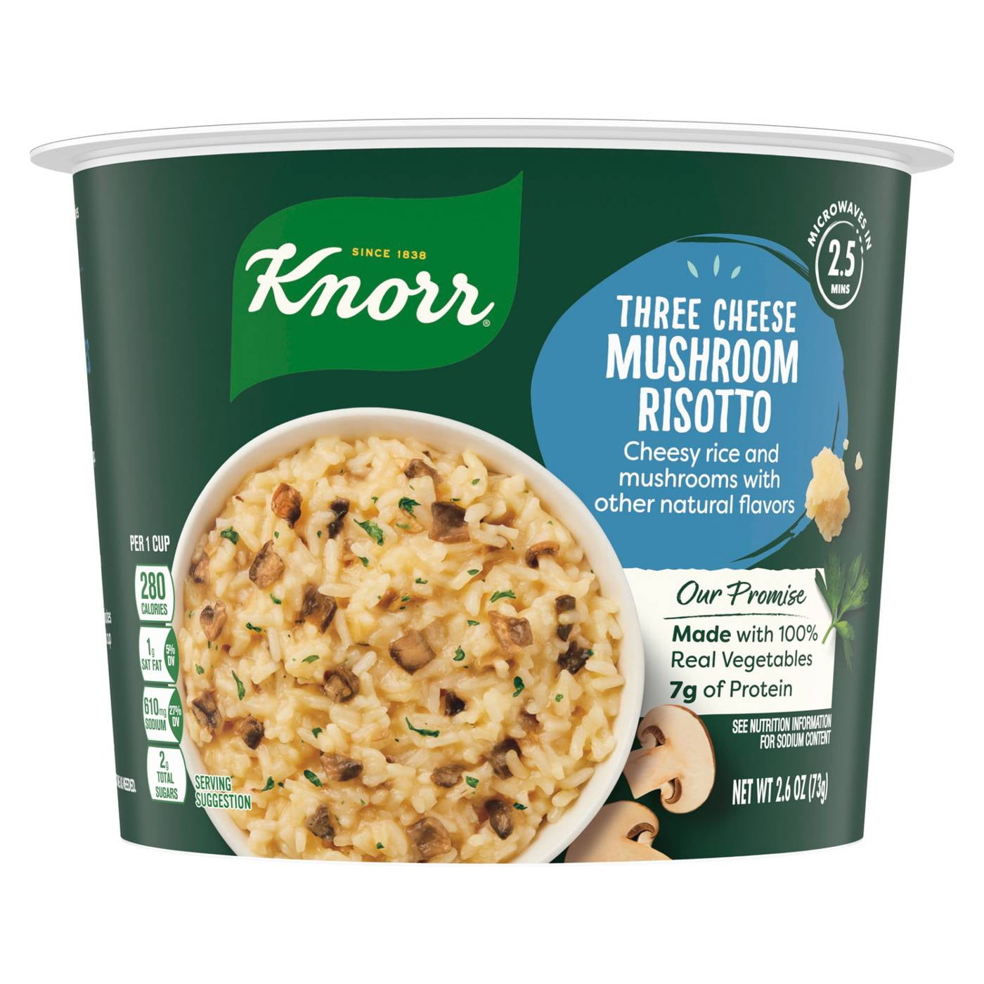Knorr Three Cheese Mushroom Risotto Rice Cup - 2.6 oz- Pack of 2