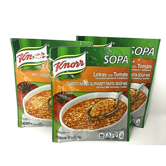 Knorr Tomato Based Alphabet Pasta Soup Mix 3.5 oz- Pack of 3