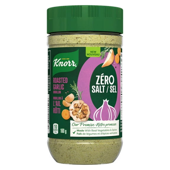 Knorr Zero Salt Roasted Garlic Bouillon Powder, 160g/5.6 oz