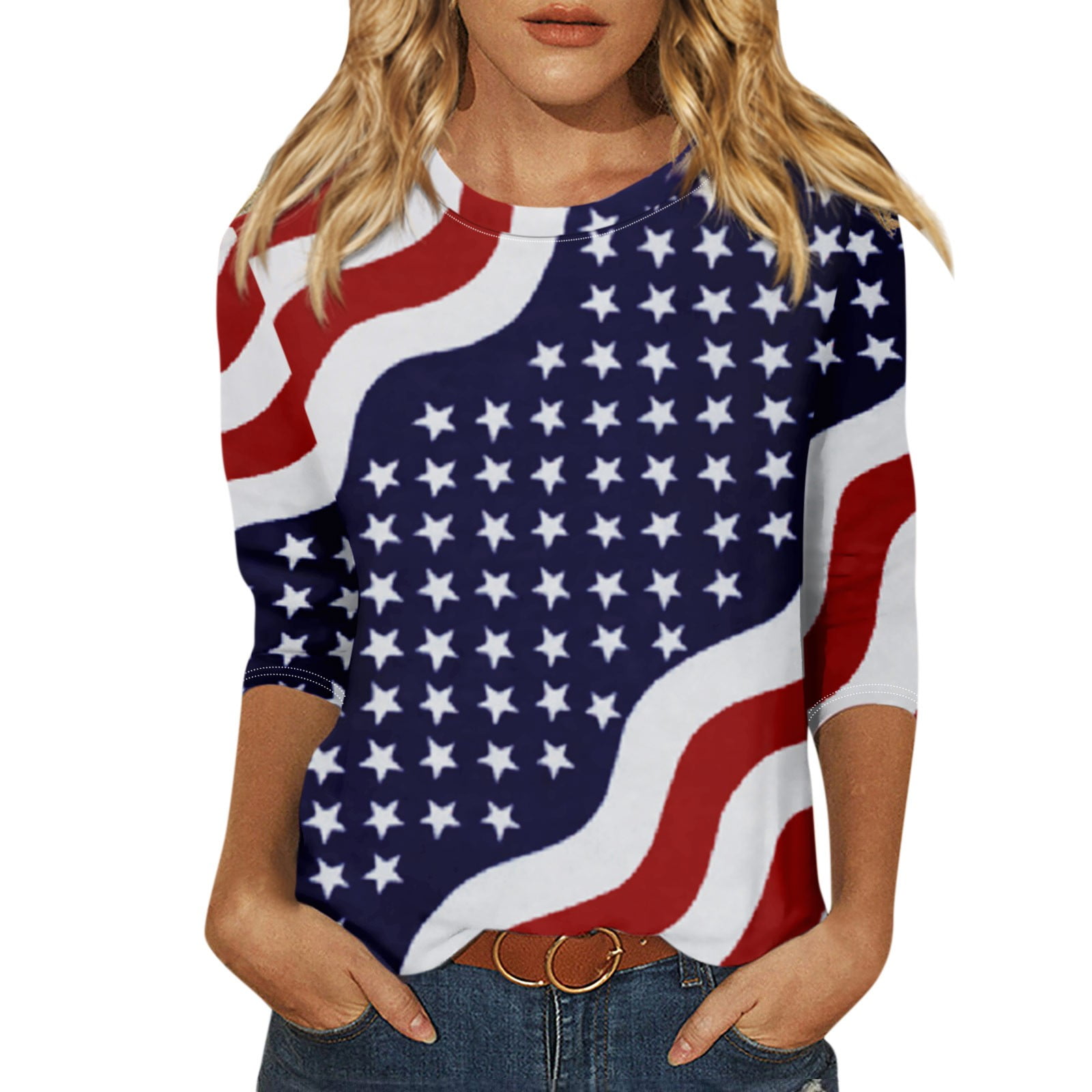 womrens plus sized 4th of july western shirts