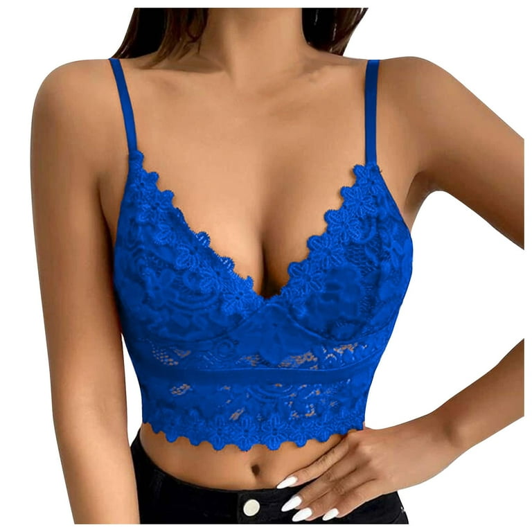 Knosfe Cami Lace Plus Size Wireless Bra for Women Comfort Support Bralette  Small