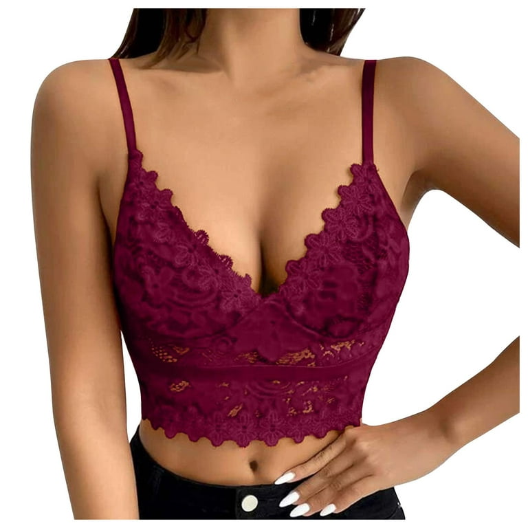 Knosfe Cami Lace Plus Size Wireless Bra for Women Comfort Support Bralette  X-Large