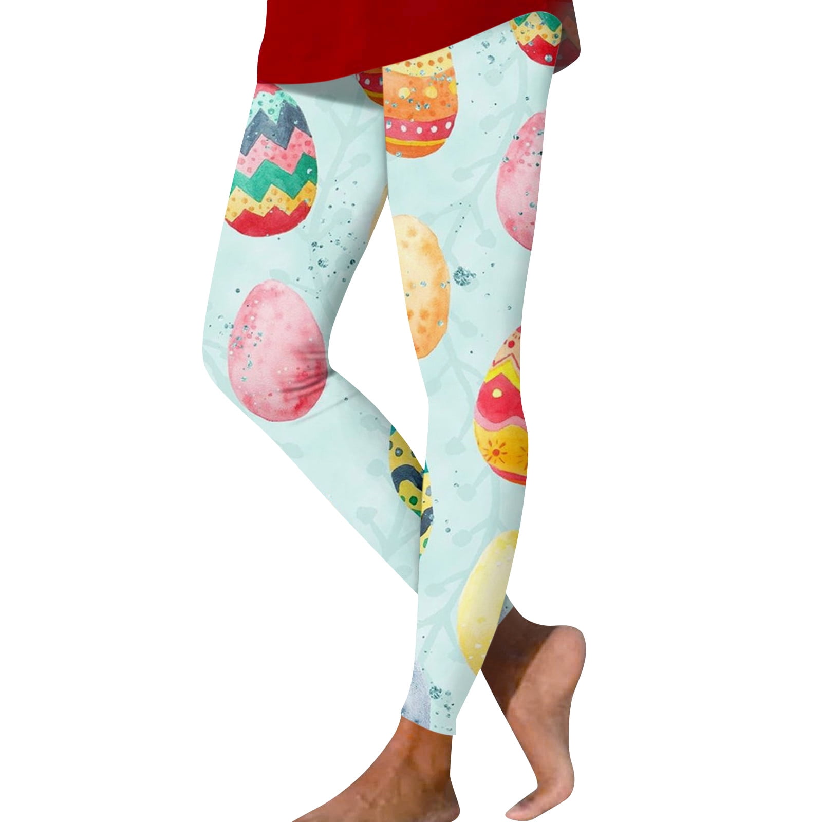 Knosfe Easter Leggings for Women Tummy Control Rabbits Bunny Exercise