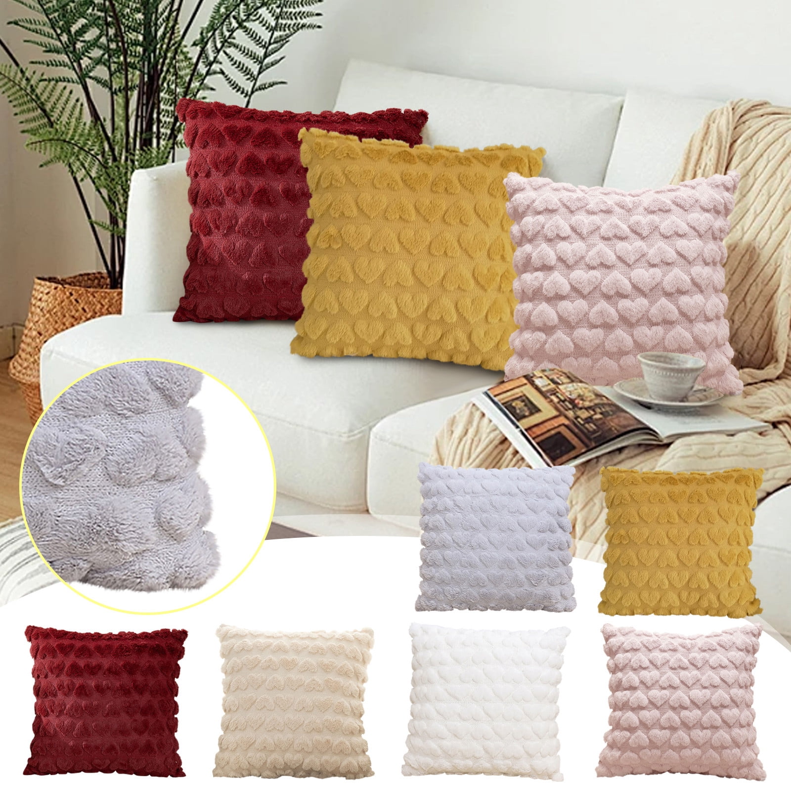 Decor R Covers Knosfe Elegant Heart Valentines Day Pillow Covers, 18x18: Ideal for ...