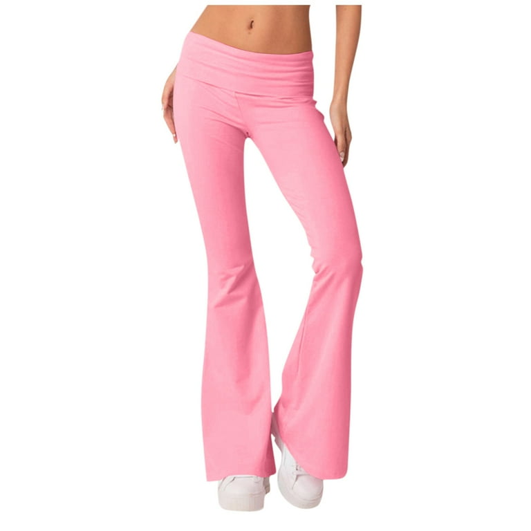 Fold over flare yoga pants outlet