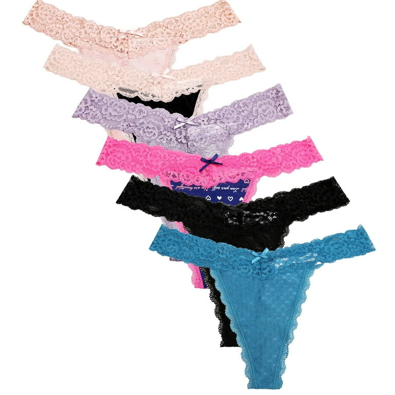 Seamless Breathable Women's Thongs Multipack Women's Cotton Thong Underwear 4-Pack - Breathable Seamless Panties Everyday Thongs