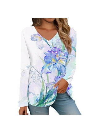 Dorkasm Tunics Or Tops To Wear with Leggings Patchwork Floral Fall Tshirts  Shirts for Women Clearance Long Sleeve Petite Tops Petite Dressy Casual