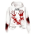 Knosfe Halloween Sweatshirt Adult Hooded Splatter I'm Fine Hoodies Long