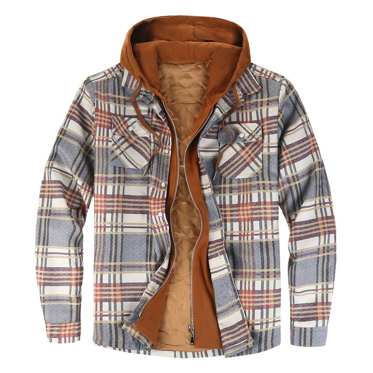 Flannel jacket with online hood walmart