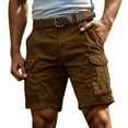 thumbnail image 1 of Knosfe Lightweight Cargo Shorts Mens Hiking Work Outdoor Stretch Water Resistant Casual Multi Pockets No Belt Coffee 3XL, 1 of 8