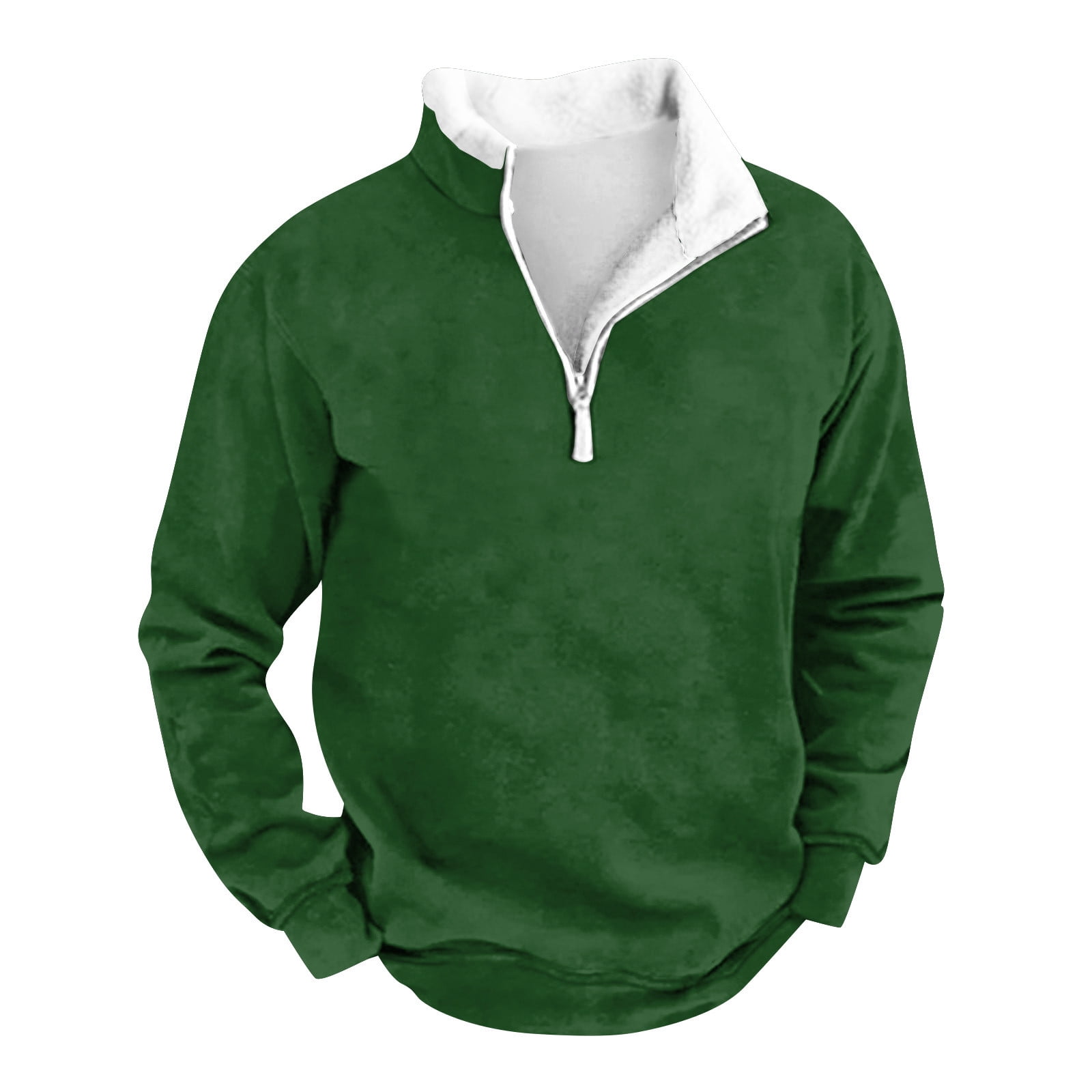 Knosfe Mens Sweatshirt Fleece Quarter Zip Mock Neck Mens Pullover