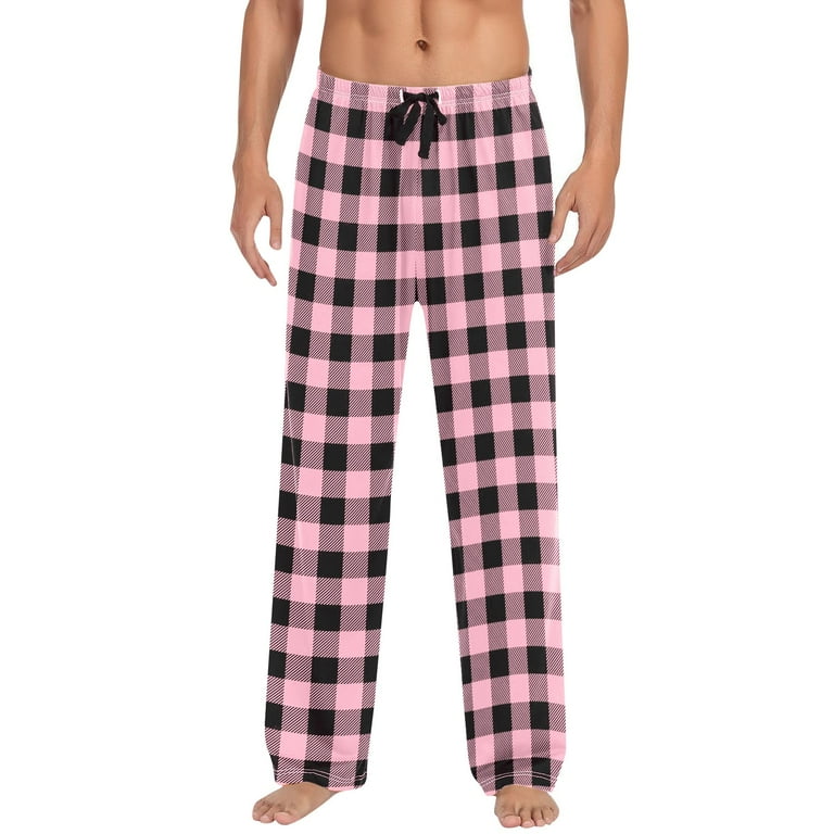 Men's buffalo plaid pajamas black and white shop