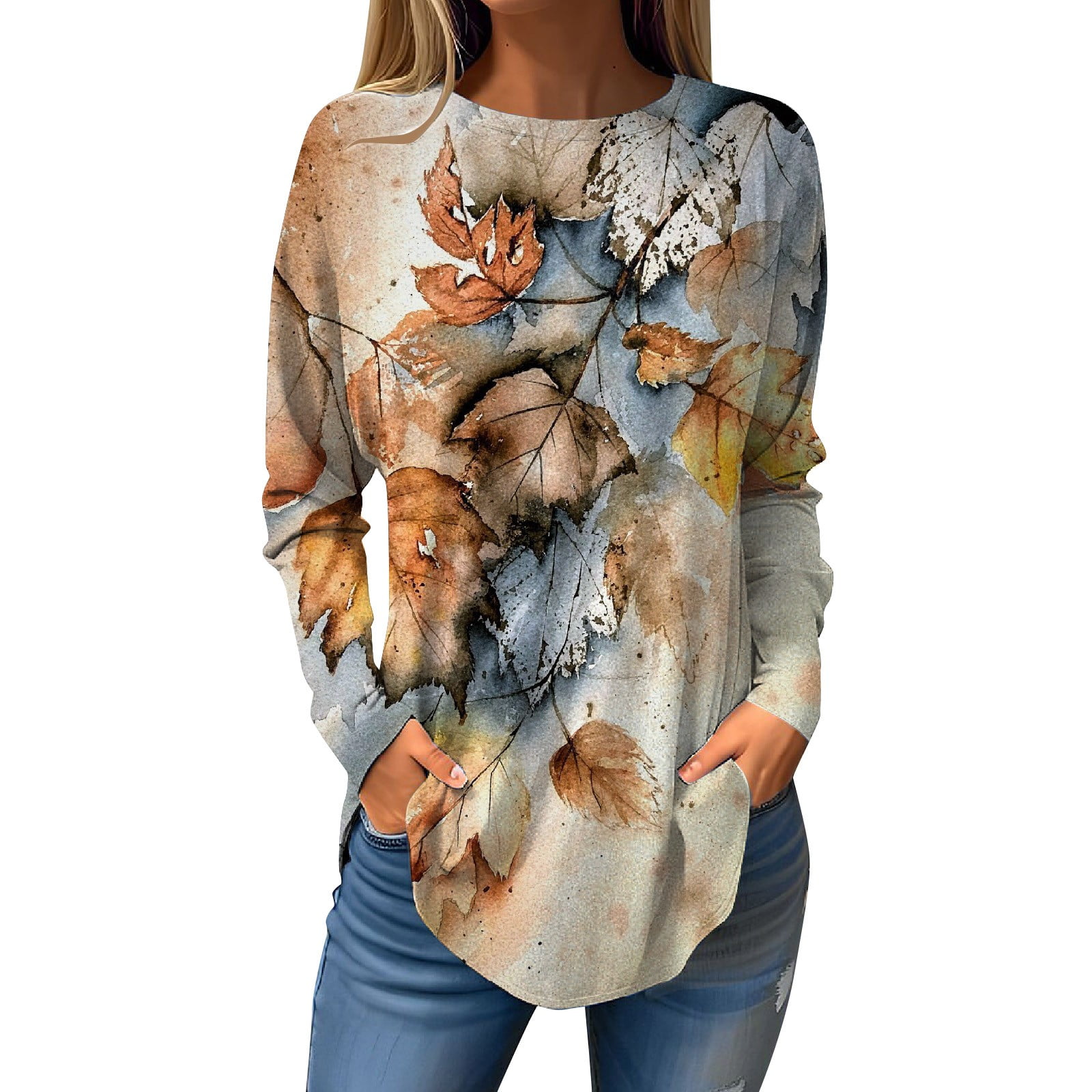 Ivicoer Women's 3/4 Bell Sleeve Ruffle Blouse - V-Neck Floral Print Loose Fit T-Shirt, Size XL