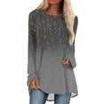 thumbnail image 1 of Knosfe Plus Size Tunic Tops for Women for Leggings Crewneck Cute Fall Plus Size Womens Shirts Floral Clearance Casual Long Women Blouses Long Sleeve Workout Loose Fit Fashion Woman Tops Dark Gray M, 1 of 5