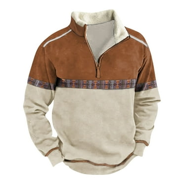 Knosfe Mens Winter Sweater Shirts Fleece Quarter Zip Polo Men's ...