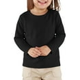 thumbnail image 1 of Knosfe Toddler Girls Long Sleeve T Shirt Little Kids Fall Crew Neck Tops Casual Tees Black 110, 1 of 3