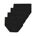 thumbnail image 1 of Knosfe Womens Briefs Underwear Solid High Waisted Tummy Control Cotton Full Coverage Womens Panties 4 Pack Black 2XL, 1 of 5
