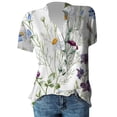 thumbnail image 2 of Casual Shirts Women's V-Neck Button Down Tunic - Lightweight Short Sleeve Blouse For Casual & Vacation Wear Button Down Blouse V-neck 2 of 11