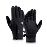 Knosfe Winter Thick Thermal Womens Gloves Cold Weather Motorcycle Solid Glove for Women Black M