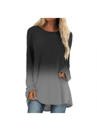 Lightening Deals Womens Tunic Tops to Wear with Leggings Fall Fashion Color  Block Tshirts Long Sleeve Loose Flowy Long Pullover Blouses Plus Size Fall  Tops Black S at  Women's Clothing store