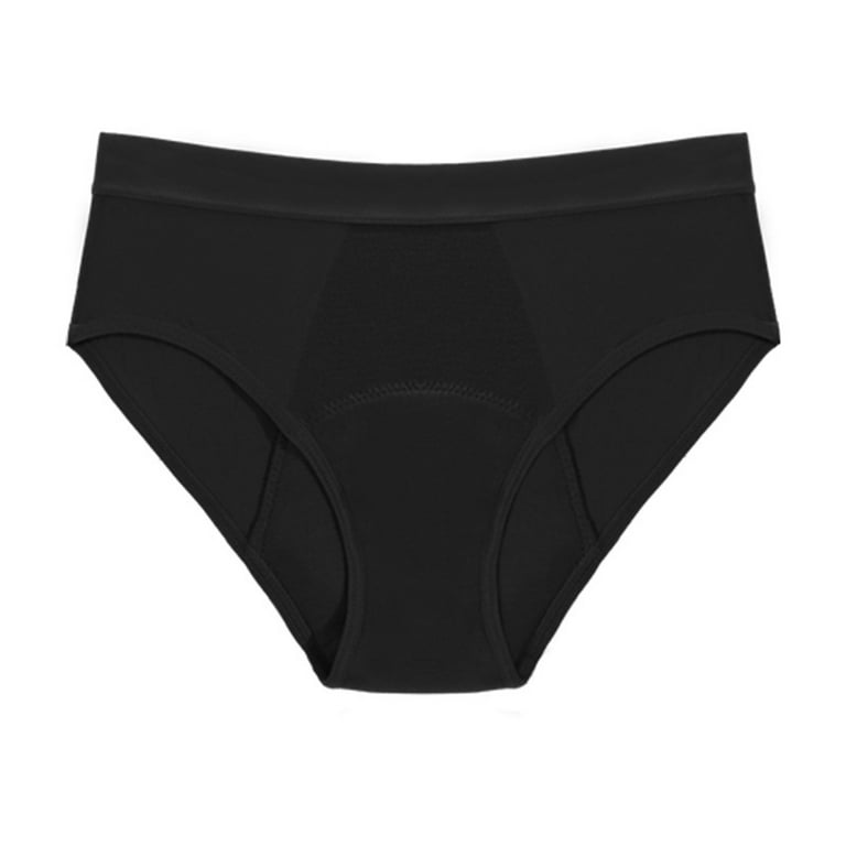 Knosfe Womens Underwear Cheeky Menstrual Period Underwear Seamless Women  Leak Proof Low Waisted No Show Panties for Women Seamless Black S