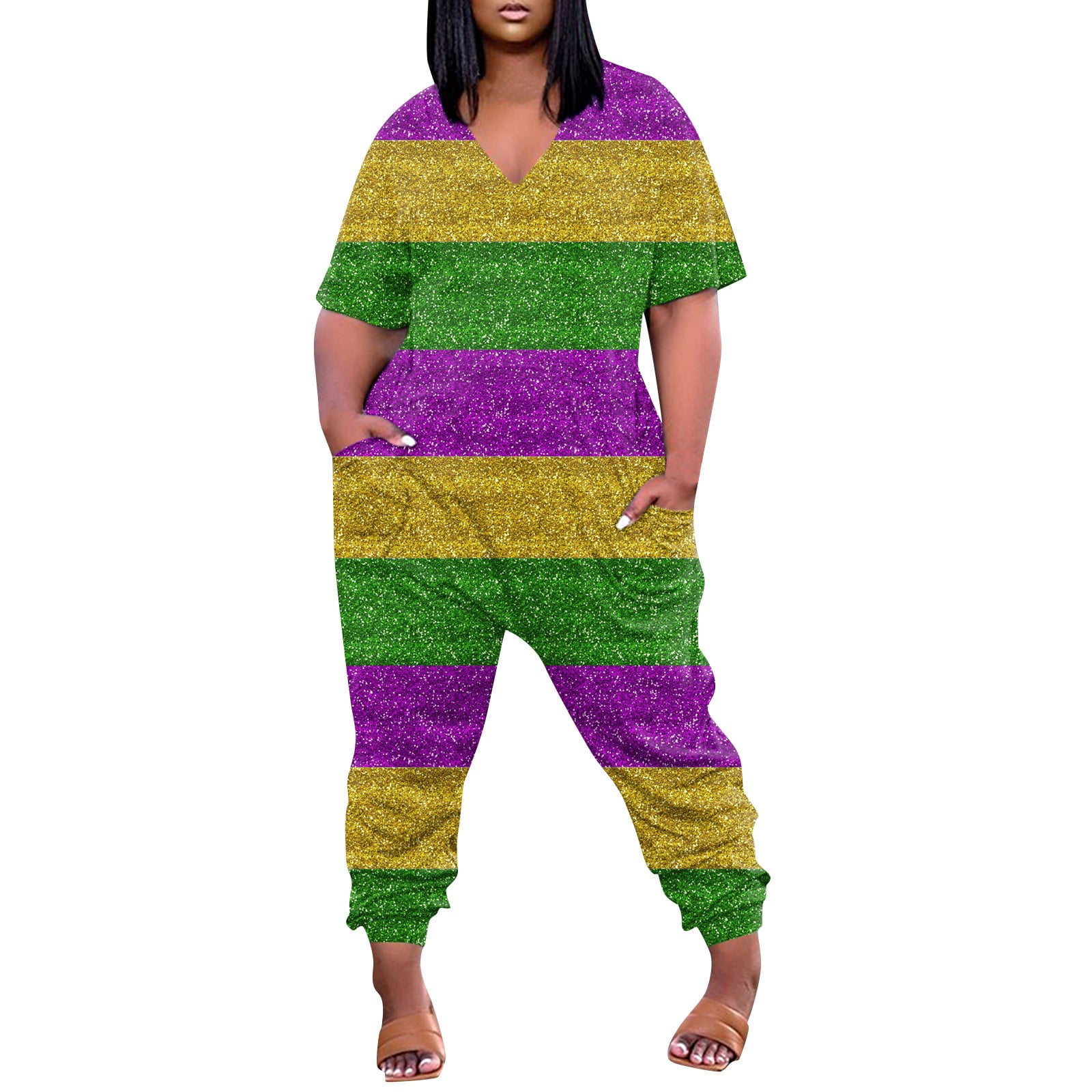 mardi gras overalls sequin