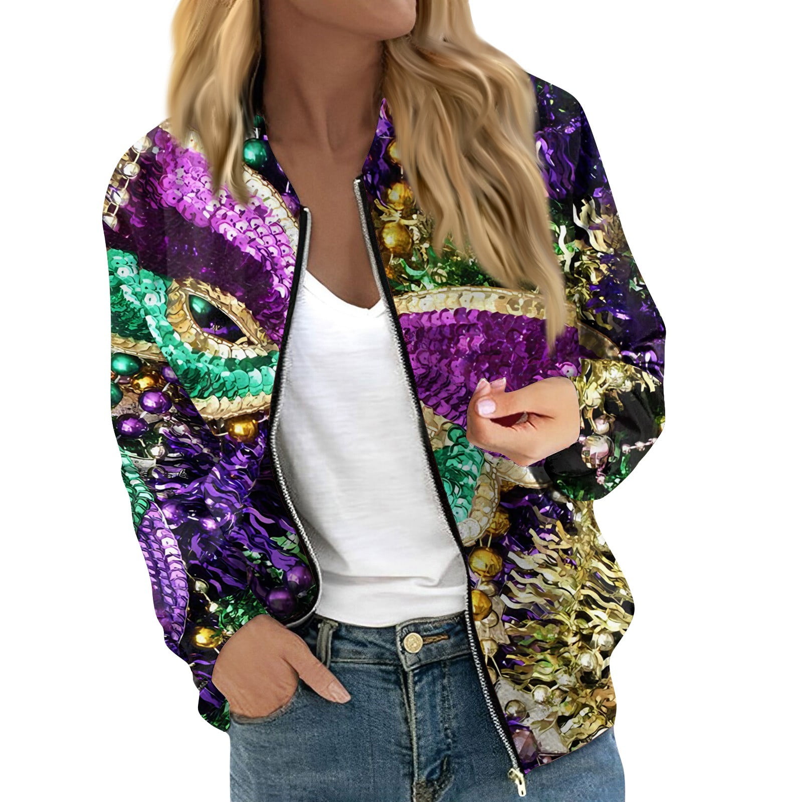 mardi gras womens jacket