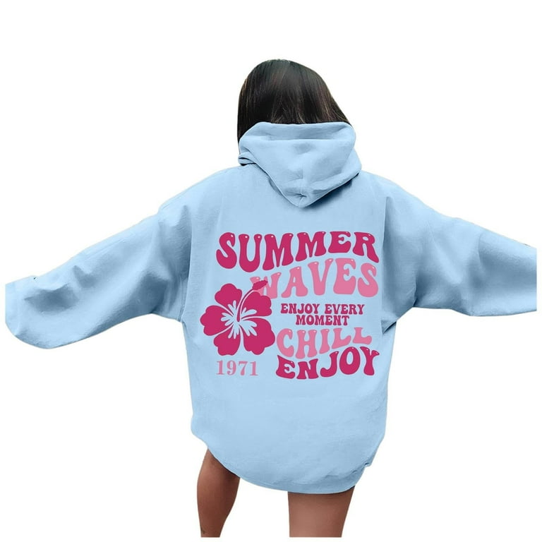 ✨Enjoy Life✨ Knosfe Y2k Hoodie Preppy Letter Graphic Shirts for Teen