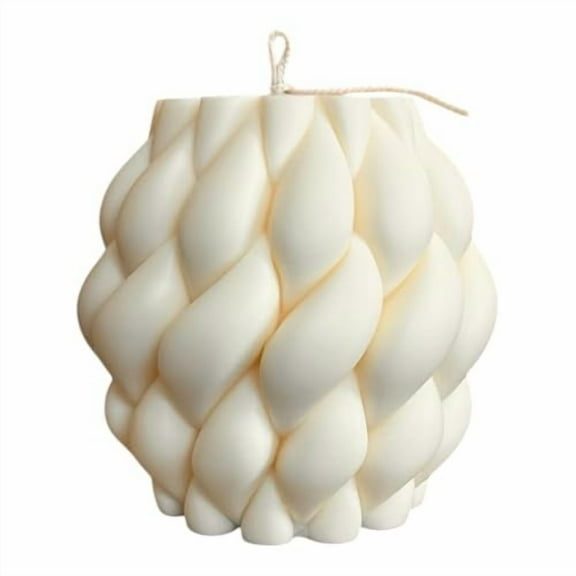 Knot Ball Candle - Large Beautiful Aesthetic Handmade Pillar Candle - Soy Wax - Excellent for Home Decor - Shelf Coffee Table - Room Gift Office