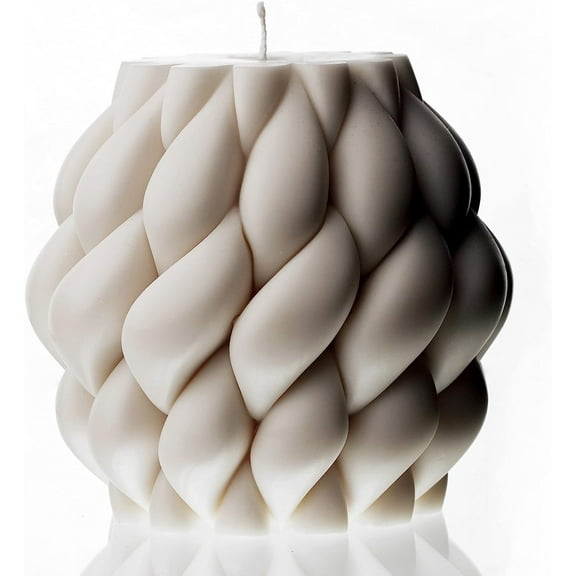 Knot Ball Candle - Large Beautiful Handmade Pillar Scented Soy Wax Elegant Bubble Aesthetic Candle Housewarming Gift Home Room Shelf Decor Idea White