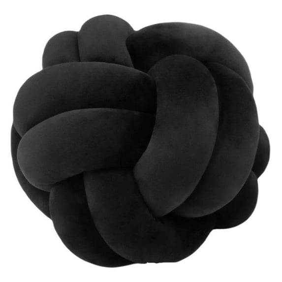 Knot Ball Pillows, Round Throw Pillow Cushion Home Decoration Soft Plush Pillow, Throw Knotted Ball Pillow Handmade Room Decoration Round Plush Toy Pillow (Black,10.6"/27cm)