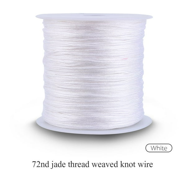 Knot Cord,100M x 0.8mm Nylon Chinese Knot Cord Rattail Macrame Shamballa Thread String White,Very practical in life