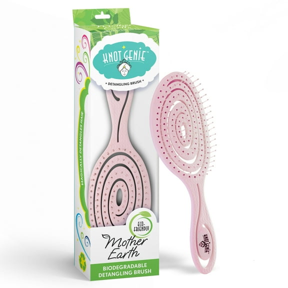 Knot Genie Mother Earth Eco Friendly Detangling Brush Pink Peony